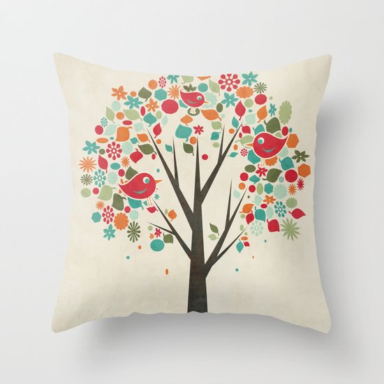 Home Birds Throw Pillow