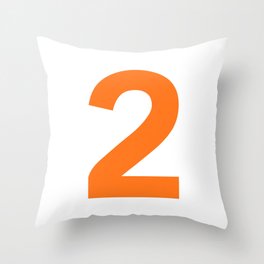 Number 2 (Orange & White) Throw Pillow
