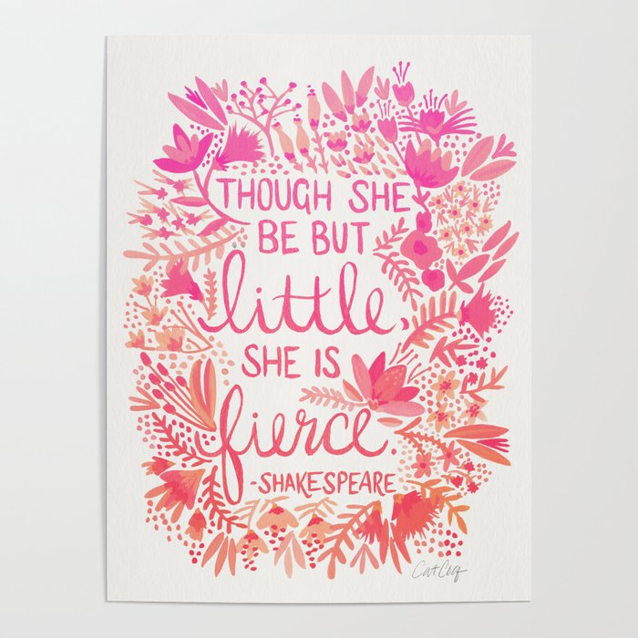 Little & Fierce – Pink Ombré Poster