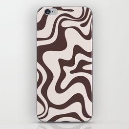 Retro Liquid Swirl Abstract Pattern in Brown iPhone Skin