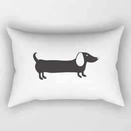 Simple black and white dachshund Rectangular Pillow