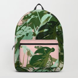 Plant Mami no 1 - monstera in pink Backpack