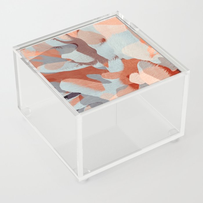 Exploration - coral peach gray rust Acrylic Box