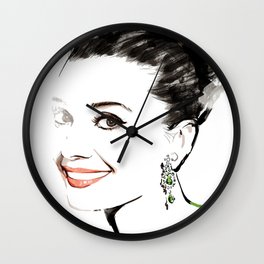 Classical Beauty, Fashion Painting, Fashion IIlustration, Vogue Portrait, Black and White, #13 Wall Clock
