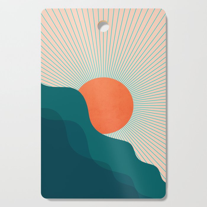Abstraction_NEW_SUNLIGHT_MOUNTAINS_SHINE_POP_ART_M1209A Cutting Board