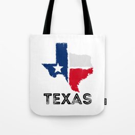 Texas State Shape with Flag Interior Tote Bag