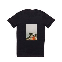 top of riomaggiore T Shirt | Stackedhomes, Photo, Umbrellapine, Pastel, Digital, Colorfulhomes, Riomaggiore, Pine, Cinqueterre, Grainy 