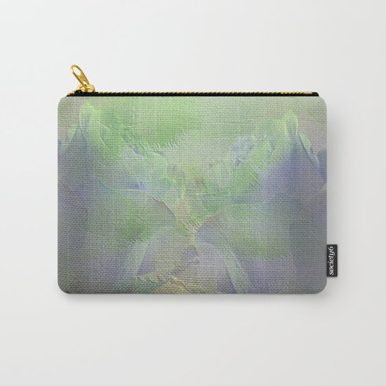 Painterly Mint Green and Lavender Roses Abstract Carry-All Pouch