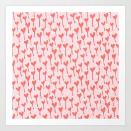 All the Hearts - Valentine's Day - pink palette Art Print