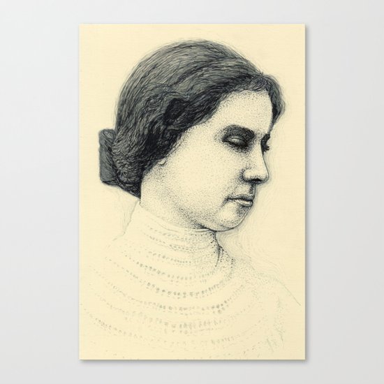 Hellen Keller in ink Canvas Print