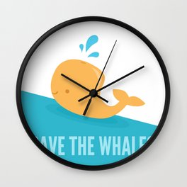 SAVE THE WHALES Wall Clock