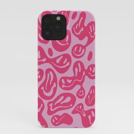 Hot Pink Dripping Smiley iPhone Case | Smiley, Pink, Positive, Indie, Trippy, Happy, Drippy, Hotpink, Kidcore, Drippingsmiley 