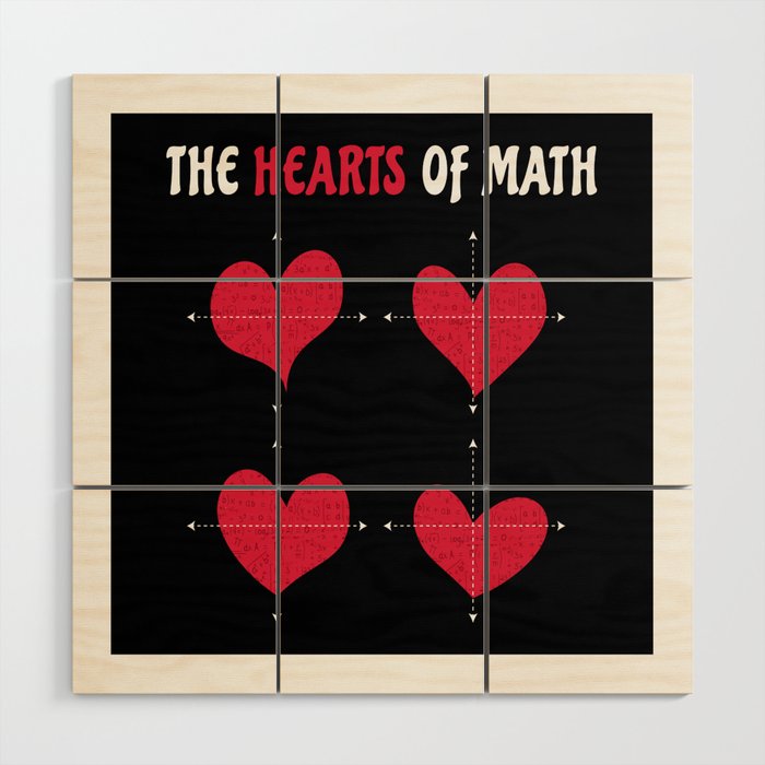 The Hearts Of Math Valentine's Day Math Wood Wall Art