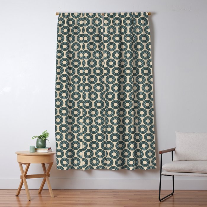 Circle Polka Dot Pattern 4 Night Watch Cave Pearl Green Alpaca