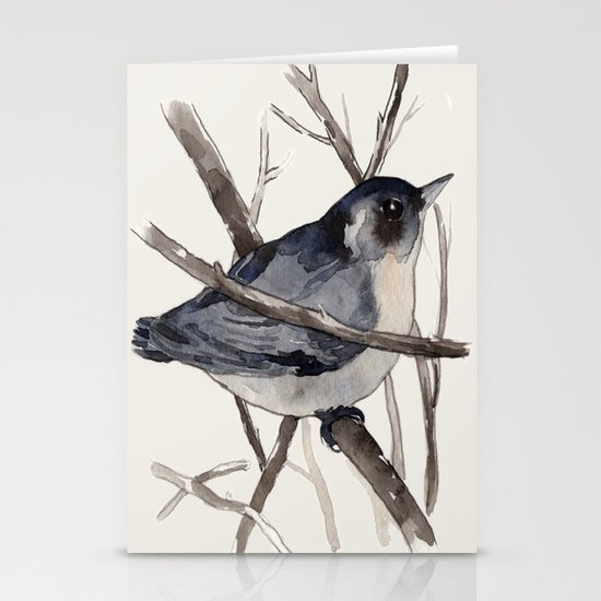 Grey Birdy 2 Stationery Cards