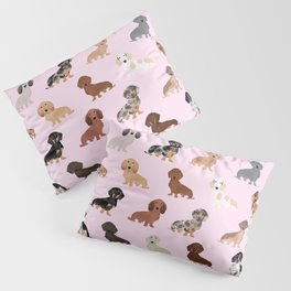 Dachshund dog breed pet pattern doxie coats dapple merle red black and tan Pillow Sham