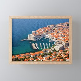 Old Town Of Dubrovnik Aerial View Framed Mini Art Print