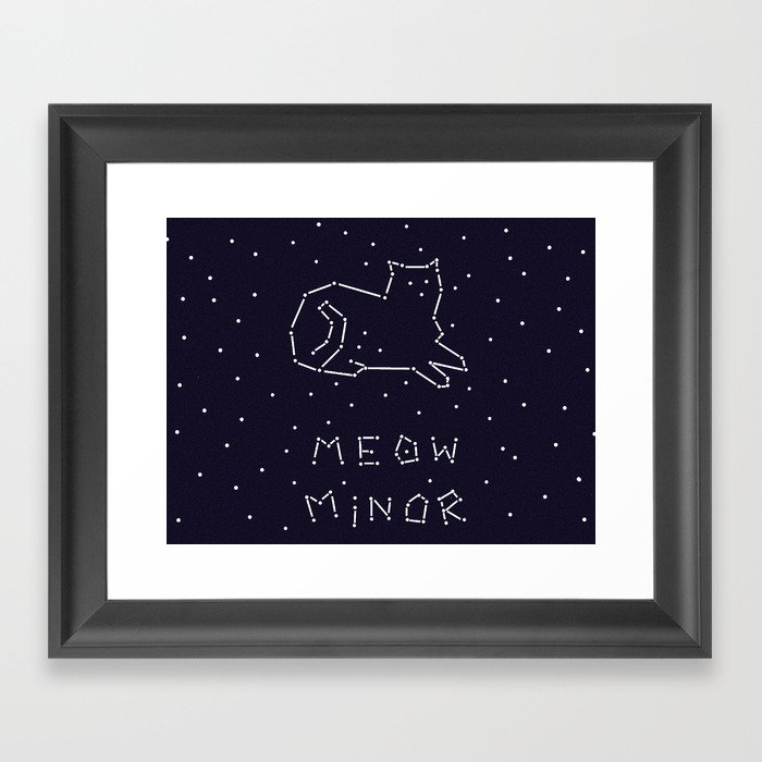 Cat Constellation (Meow Minor)  Framed Art Print