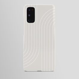 Minimal Line Curvature XI Natural Off White Mid Century Modern Arch Abstract Android Case