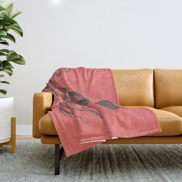 Octopus in Coral  Throw Blanket