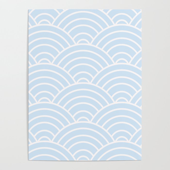 Light Blue Wave Pattern Poster