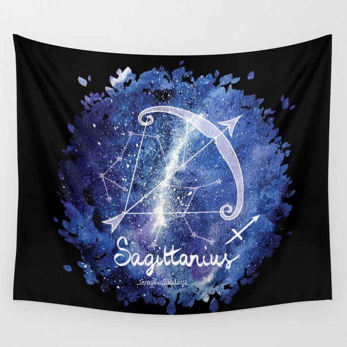 Sagittarius Zodiac sign in a nebula Wall Tapestry