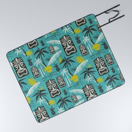 Island Tiki Aqua Picnic Blanket