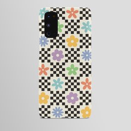 Retro Colorful Flower Double Checker Android Case