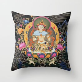 Dorje Sempa Thangka Vajrasattva Buddhist Art Throw Pillow