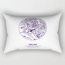 Dallas city map coordinates Rectangular Pillow