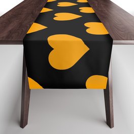Hearts (Orange & Black Pattern) Table Runner