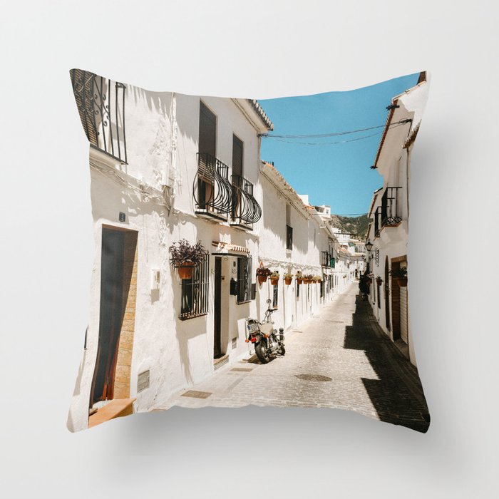 Streets and view Sof Mijas | White houses and architecture | Wanderlust for the eye | Wall art photo Throw Pillow
