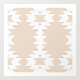 Geometric Southwestern Minimalist Pattern White Sand Art Print