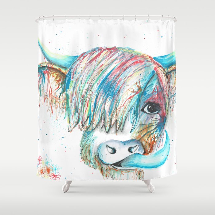 Highland Cattle full of colour Shower Curtain