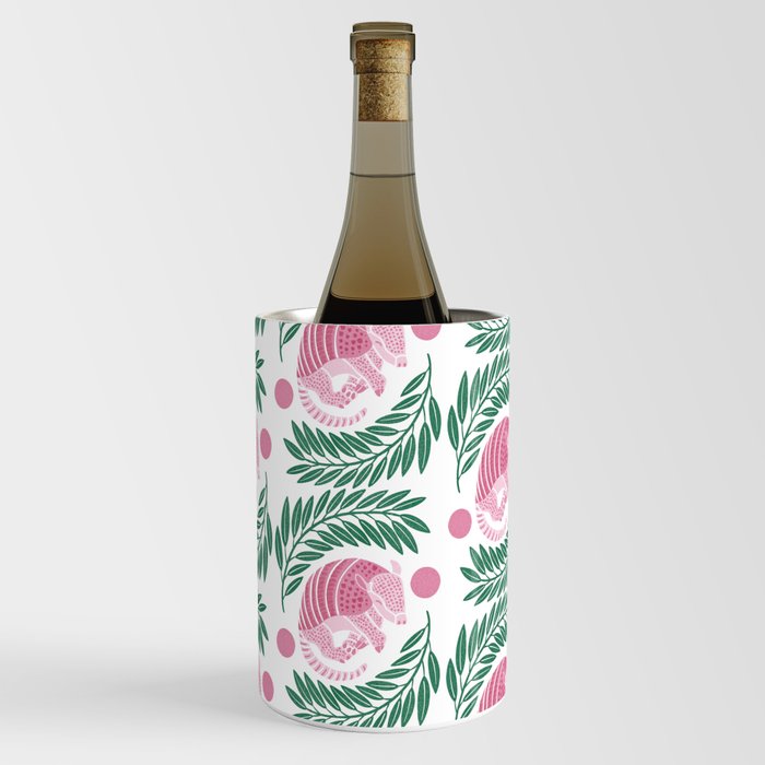 Sleepy Armadillo – Pink and Green Pattern Wine Chiller