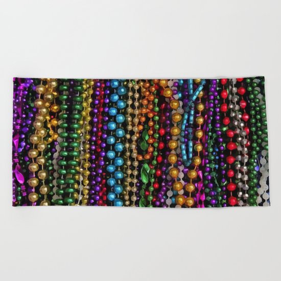 Mardi gras beads Beach Towel