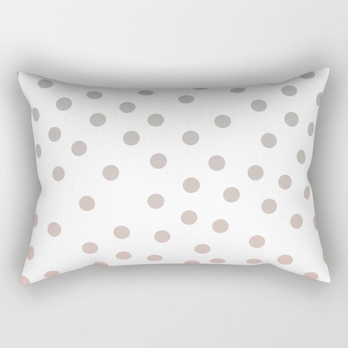 Simply Dots in Coral Peach Sea Green Gradient on White Rectangular Pillow