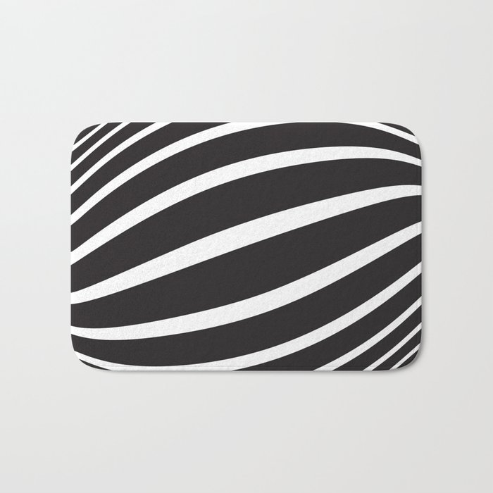 OP ART SWEEP in Black and white. Bath Mat