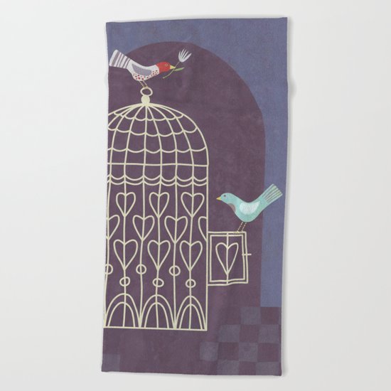Leaving the Birdcage Beach Towel