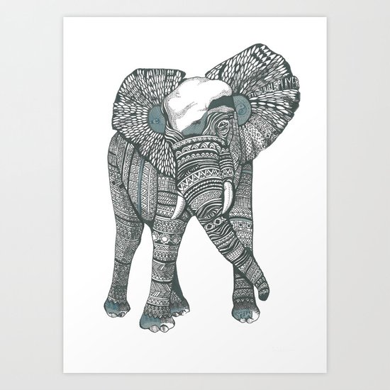 Humble elephant Art Print