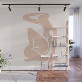 Blush Pink Matisse Nude I, Matisse Abstract Nude Artwork, Mid Century Boho Decor Wall Mural