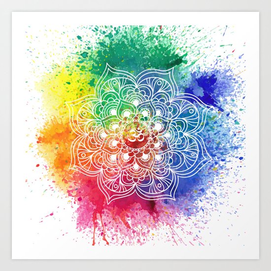 Multicolor mandala Art Print