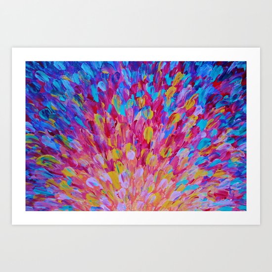 SPLASH, Revisited - Bold Beautiful Feminine Romance Ocean Beach Waves Magenta Plum Turquoise Crimson Art Print