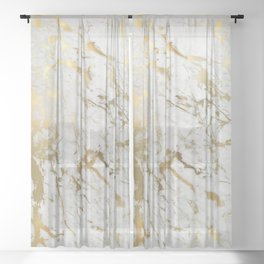 Gold marble Sheer Curtain