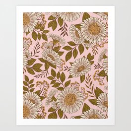 Spring Garden Gerbera - Pink Art Print