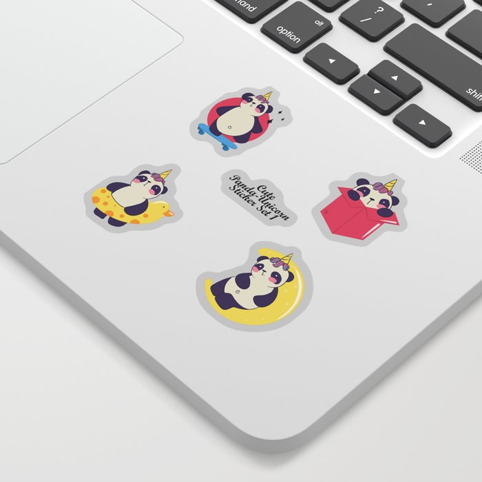 Cute Panda-Unicorn Sticker Pack 2 Sticker