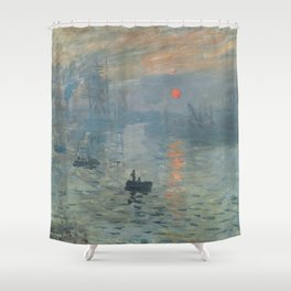 Impression Sunrise Painting by Claude Monet Shower Curtain