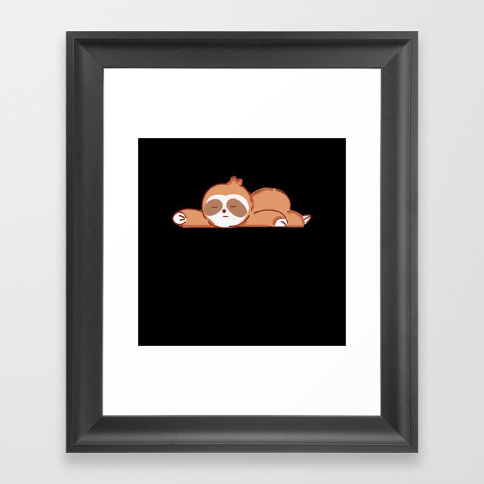 Sleeping Sloth Framed Art Print