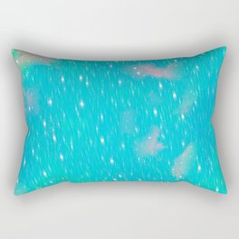Cyan Blue Rectangular Pillow