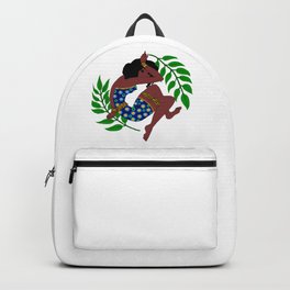 African in blue Backpack